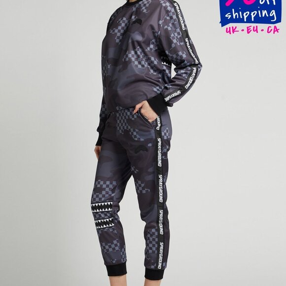 SPRAYGROUND Grey Camouflage Tracksuit – Made in Italy RRP €299 | Size L | Athlet - Picture 1 of 5
